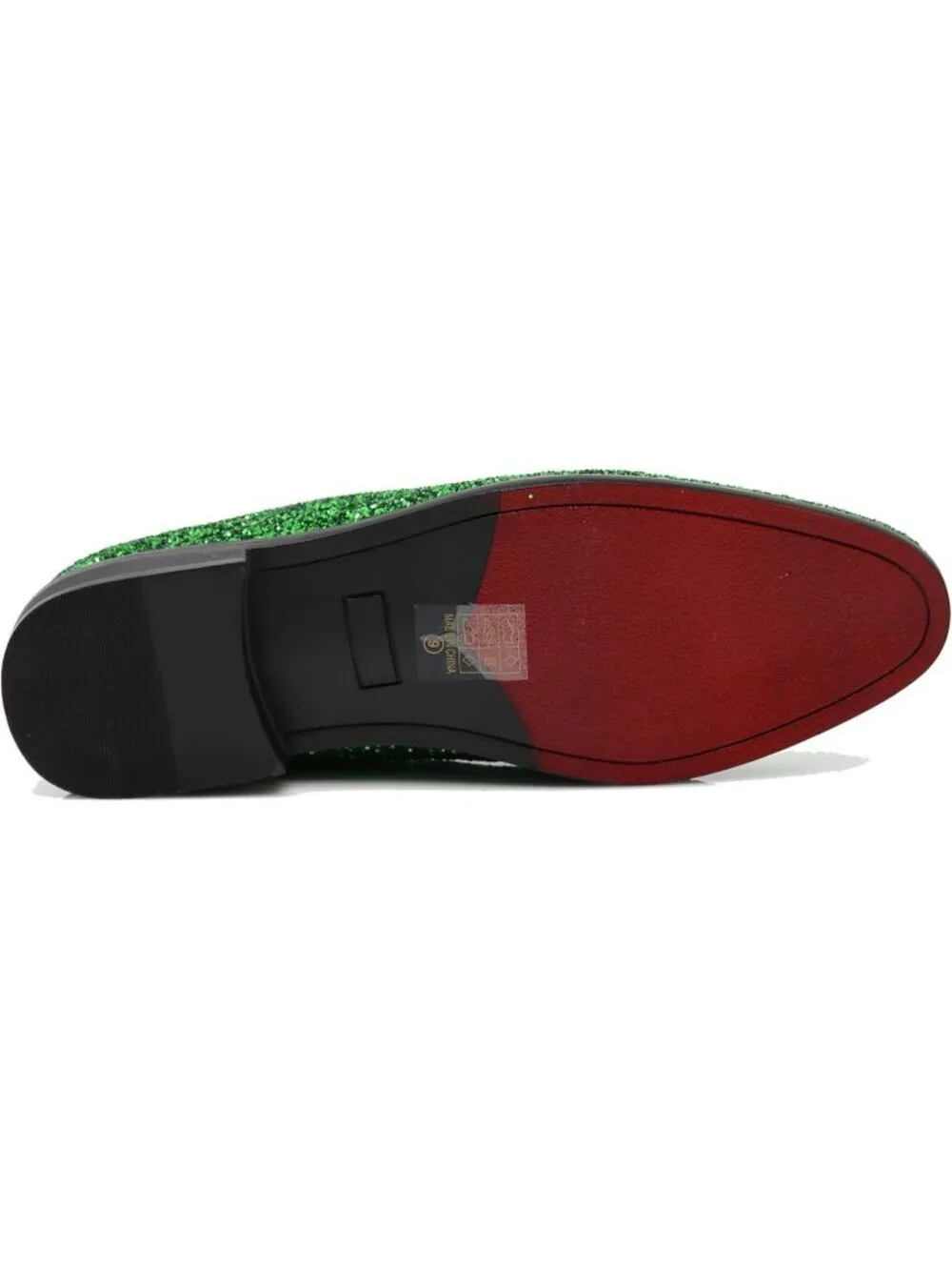 Men's Green Vintage Glitter Loafers Slip On Tuxedo Dress Party Classic Shoes